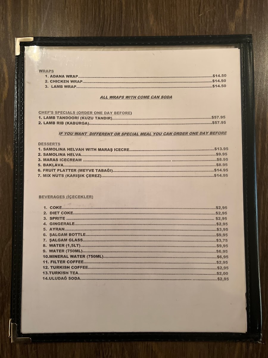 Menu - Meyhane Turkish Restaurant photo 10