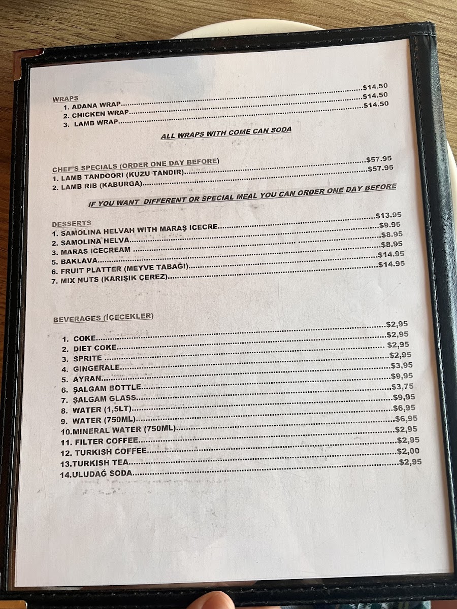 Menu - Meyhane Turkish Restaurant photo 5