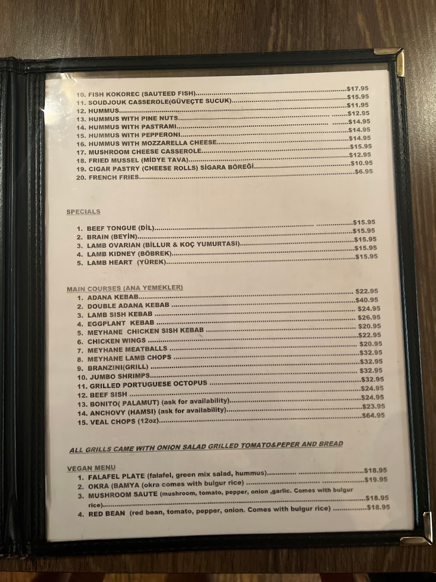 Menu - Meyhane Turkish Restaurant photo 6