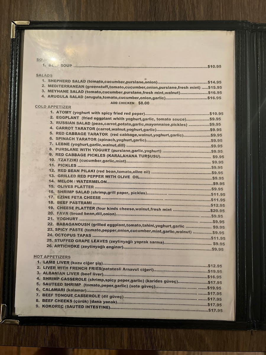 Menu - Meyhane Turkish Restaurant photo 7